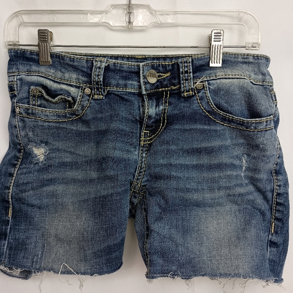 BKE Pants - BKE Stella Blue Jean Sexy Summer Booty Shorts Distressed Raw Hem (#367)